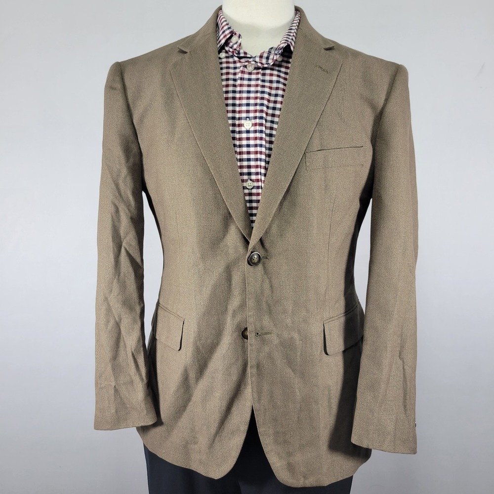 Stafford‎ Essentials Men's Sport Coat Blazer Two Button Tobacco Brown Size 38S